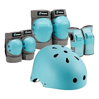 Kids Bike Helmet, Toddler Helmet for Youth Adult, Knee Pad Elbow Pad Wrist Guard Protective Gear Set for Skateboard, Bike, Skating, Cycling