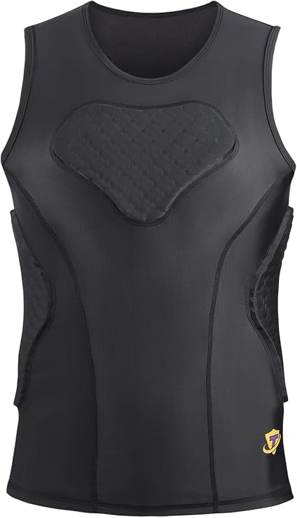 Men Padded Chest Rib Protector Vest 4-Pads Shirt for Adult Football Baseball Softball Rugby Basketball