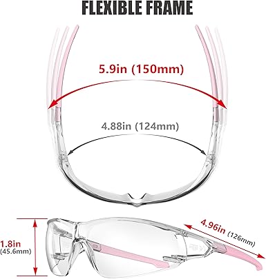 Anti-Fog Wrap-Around Clear Safety Glasses, Pickleball lab chemistry goggles with Scratch Resistant