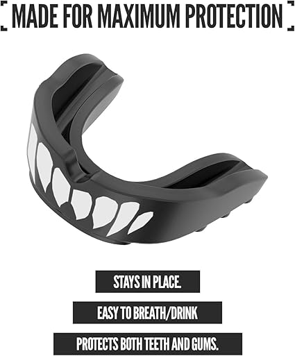 2 Pack Nxtrnd Rush Mouth Guard for Boxing and Other Sports (Black & White Fangs)