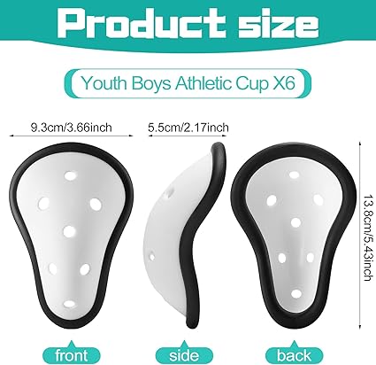 Sratte 6 Pcs Protective Athletic Cup Soft Athletic Cup Ages 7-12 Underwear Mens Sports Cup Football Hockey Baseball