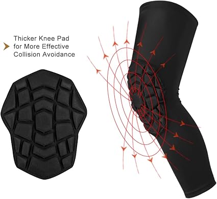 Knee Pads Compression Leg Sleeve Knee Sleeve for All Sports Wrestling Protector Gear, 1 Pair of Knee Paded