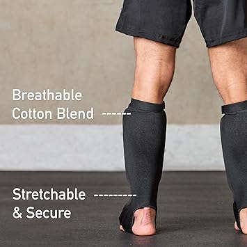 MMA Shin Pads for Muay Thai and Kickboxing, Protective Shin Guards with Instep Guard for Sparring and Training, for Adults, Kids, and Youth