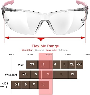 Anti-Fog Wrap-Around Clear Safety Glasses, Pickleball lab chemistry goggles with Scratch Resistant