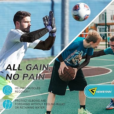 Padded Arm Sleeves 2 Pack, Elbow Forearm Crashproof Pads for Football Basketball Volleyball Soccer