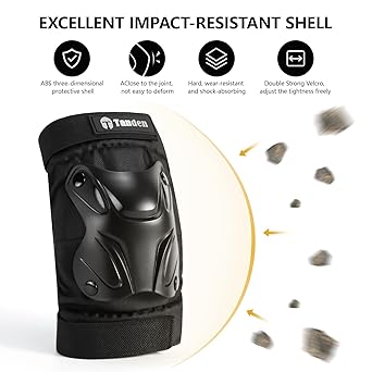Skating Protective Gear Adult Knee and Elbow Pads Wrist Guards for Roller Skating Skateboarding, Skate Pads Adult Knee Pads for Men Women Black