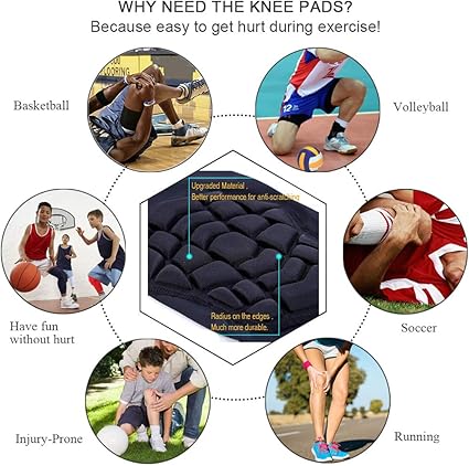 Knee Pads Compression Leg Sleeve Knee Sleeve for All Sports Wrestling Protector Gear, 1 Pair of Knee Paded